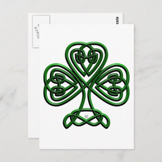 Carte Postale Vert Shamrock de la Saint-Patrick (Devant / Derrière)