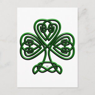 Carte Postale Vert Shamrock de la Saint-Patrick
