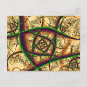 Carte Postale Vert sur l'or Fractal Art (Devant)