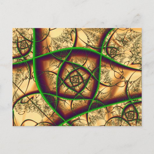 Carte Postale Vert sur l'or Fractal Art (Devant)