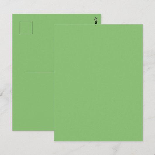 Carte Postale Vert Uni Couleur de Noix de Pistache (Devant / Derrière)