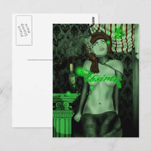 carte postale verte (Devant / Derrière)