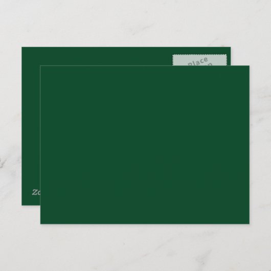 Carte postale verte à feuillage persistant (Devant / Derrière)