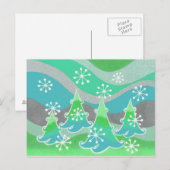 Carte postale verte Arbres d'hiver (Devant / Derrière)