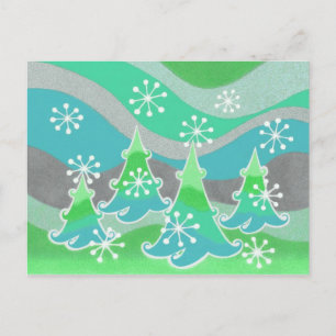 Carte postale verte Arbres d'hiver
