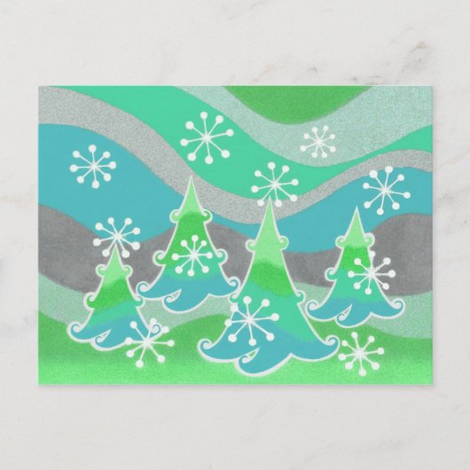 Carte postale verte Arbres d'hiver (Devant)