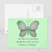 Carte postale verte Citation Papillon (Devant / Derrière)