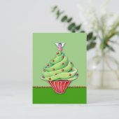Carte postale verte Cupcake de Noël (Debout devant)