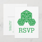 Carte postale verte D20 Dice Response (Devant / Derrière)