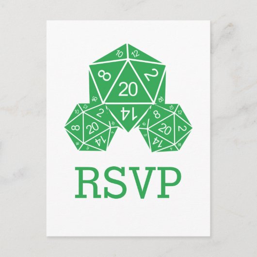 Carte postale verte D20 Dice Response (Devant)