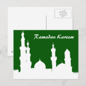 Carte postale verte de la mosquée du Ramadan (Devant / Derrière)