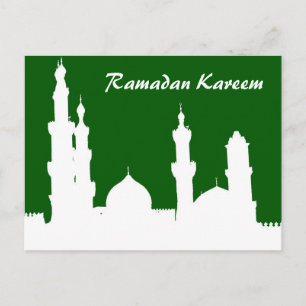 Carte postale verte de la mosquée du Ramadan