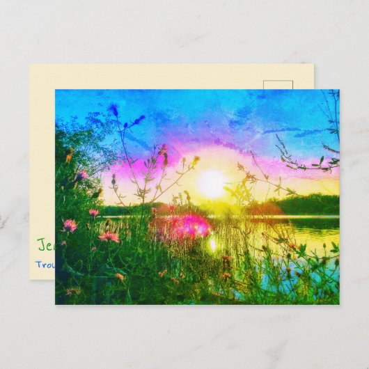 CARTE POSTALE VERTE DE TROUT LAKE (Devant / Derrière)