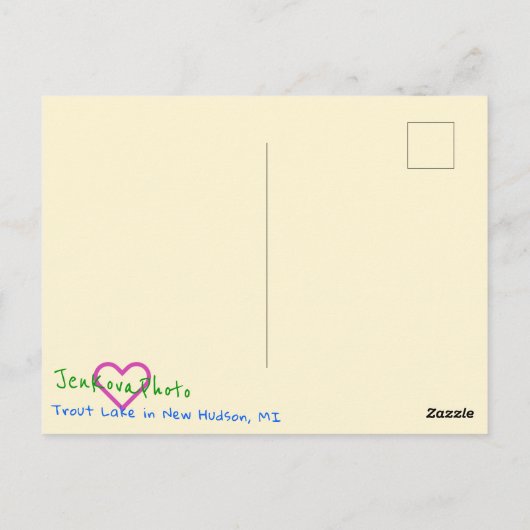 CARTE POSTALE VERTE DE TROUT LAKE (Dos)