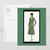 Carte postale verte des années 1920 (Devant / Derrière)