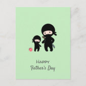 Carte postale verte du père et du fils ninjas (Devant)