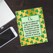Carte postale verte et dorée de la Saint-Patrick