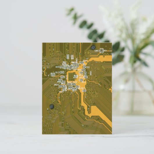 Carte postale verte jaune (Debout devant)