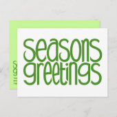 Carte postale verte Joyeuses Fêtes (Devant / Derrière)