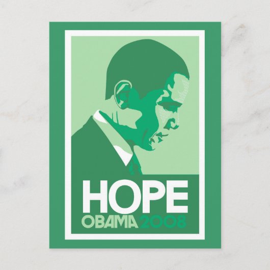 Carte postale verte Obama Hope (Devant)