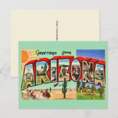 Carte postale verte rétro Arizona (Devant / Derrière)
