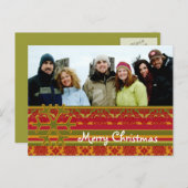 Carte postale verte rouge de Joyeux Noël de (Devant / Derrière)