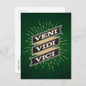 Carte postale verte Veni Vidi Vici (Devant / Derrière)