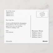 Carte Postale Vertical Custom Wedding Photo Thank You (Dos)