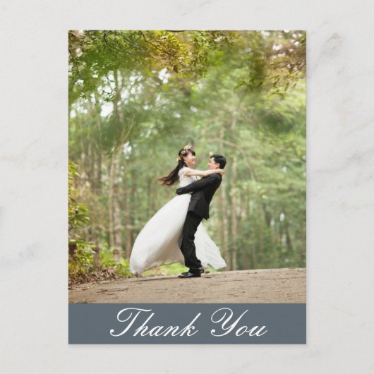 Carte Postale Vertical Custom Wedding Photo Thank You (Devant)