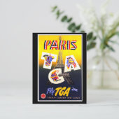 Carte postale Vertical Destination Paris (Debout devant)