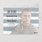 Carte Postale Vertical Photo Graduation Save the Date (Dos)