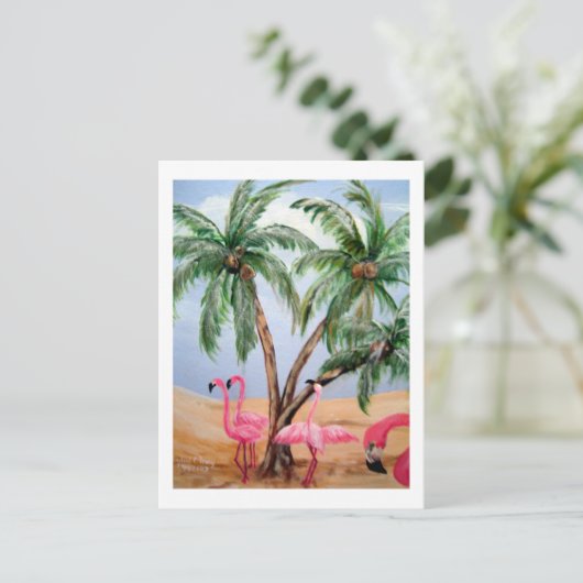 Carte postale Verticale de la faune "Les Flamants (Debout devant)