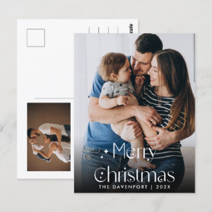 Carte postale verticale de Noël à la main classiqu