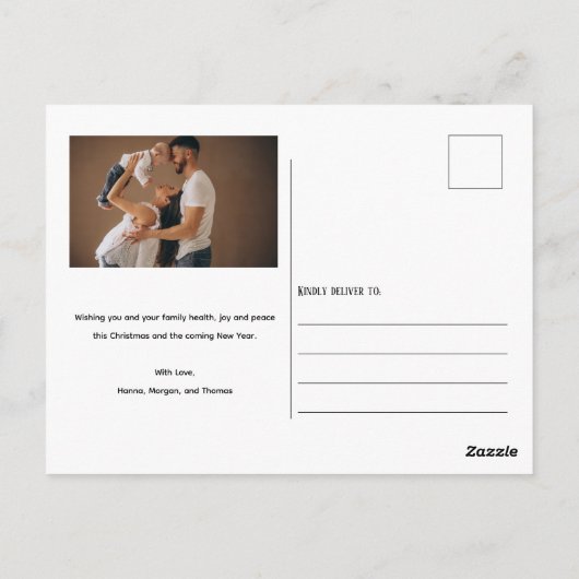 Carte postale verticale de Noël à la main classiqu (Dos)