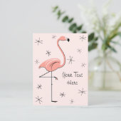 Carte postale verticale Flamant rose rose (Debout devant)