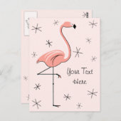 Carte postale verticale Flamant rose rose (Devant / Derrière)