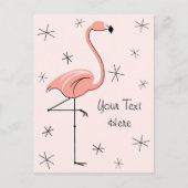 Carte postale verticale Flamant rose rose (Devant)