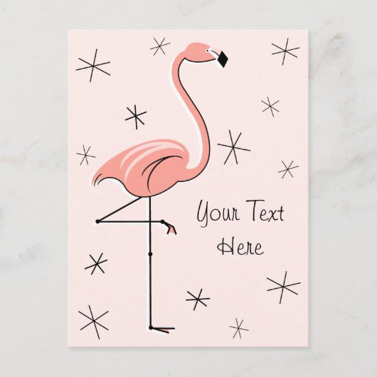 Carte postale verticale Flamant rose rose (Devant)