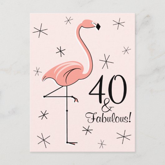 Carte postale verticale Flamant rose rose "40 et f (Devant)
