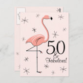 Carte postale verticale Flamant rose rose "50 et f (Devant / Derrière)