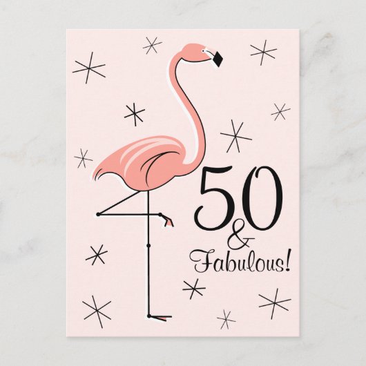 Carte postale verticale Flamant rose rose "50 et f (Devant)