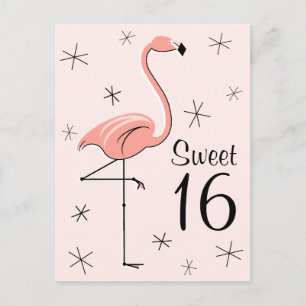 Carte postale verticale Flamant rose rose "Sweet 1