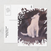 Carte postale verticale "Howling White Wolf" (Devant / Derrière)