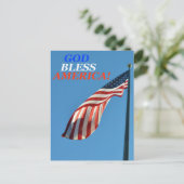 Carte postale verticale représentant le drapeau am (Debout devant)