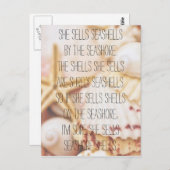 Carte postale verticale Twister Tongue Seashell (Devant / Derrière)