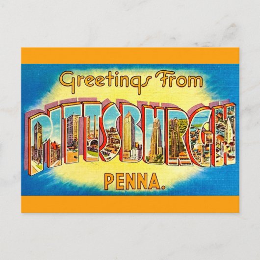 Carte Postale Very Vintage Pittsburgh Greeting Postcard (Devant)