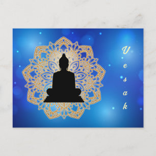 Carte Postale Vesak Day Bouddha et Mandala Vaisakha Purnima