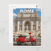 Carte Postale Vespa à Rome Italie (Devant / Derrière)