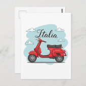 Carte Postale Vespa Italie (Devant / Derrière)