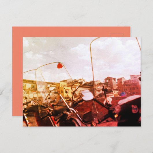 Carte Postale Vespas à Florence (Devant / Derrière)